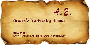 Andrásofszky Emma névjegykártya
