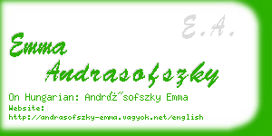 emma andrasofszky business card